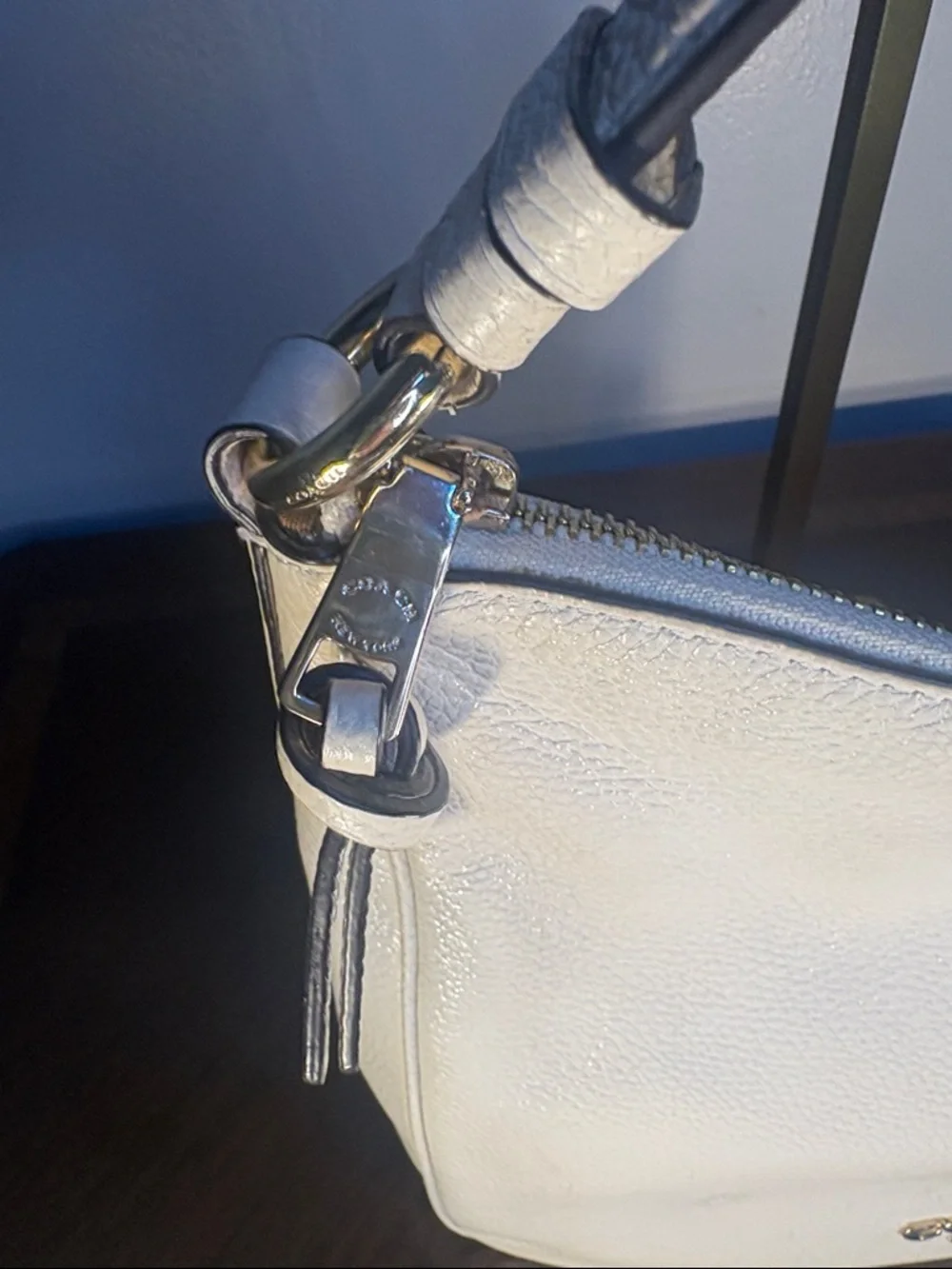 Coach White Pebbled Leather Hobo